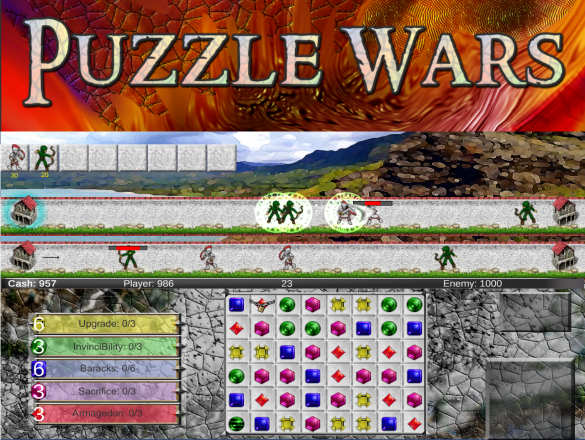 Puzzle Wars - gra łącząca match 3 i strategię przyzywań polski kickstarter
